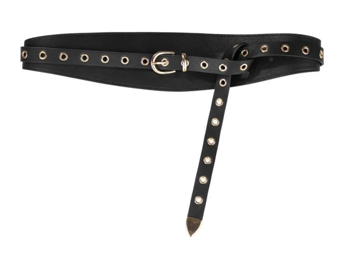 RWandCO Belts Allegra K Wide Waist Belt Waistband Metal Buckle Black 8211 Women