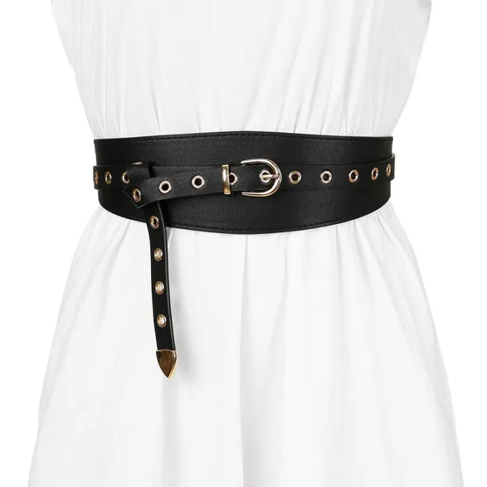 RWandCO Belts Allegra K Wide Waist Belt Waistband Metal Buckle Black 8211 Women RWandCO Belts Allegra K Wide Waist Belt Waistband Metal Buckle Black 8211 Women