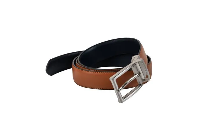 RWandCO Belts and Suspenders CHAMPS Leather One Size Reversible And Adjustable Belt TanNavy Medium Beige 8211 Men
