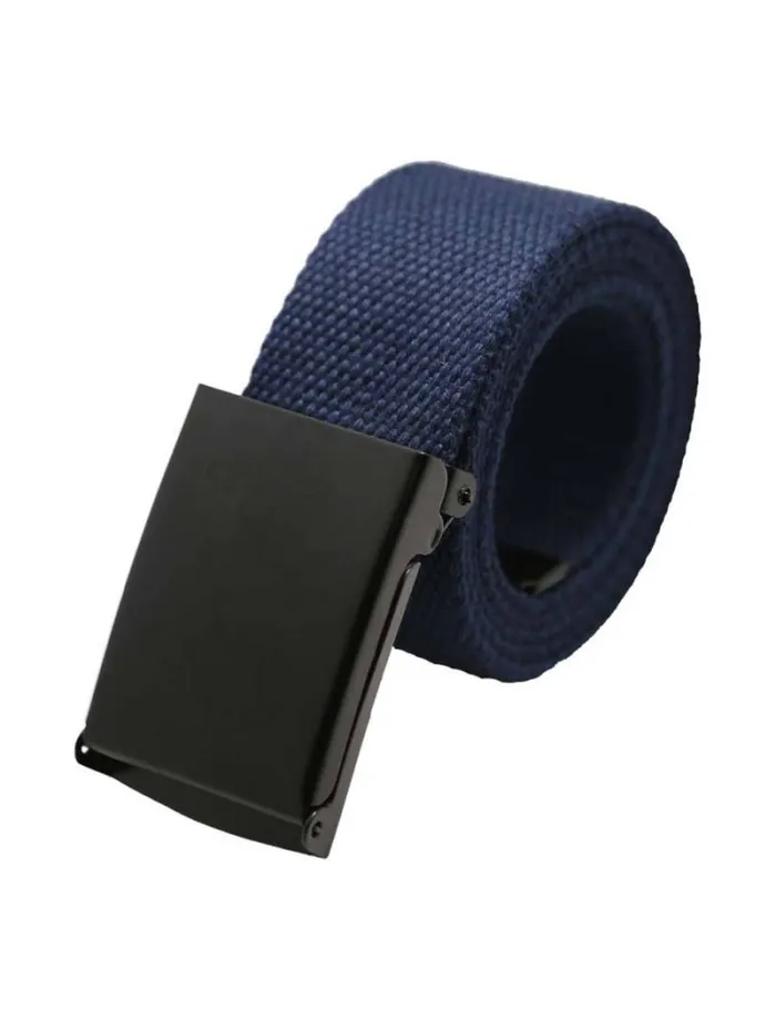 RWandCO Belts and Suspenders Unique Bargains Unisex Canvas Slide Buckle Adjustable Waist Belt Navy Blue 040black Buckle041 8211 Men