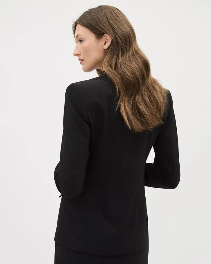RWandCO Blazers Black DoubleBreasted Fitted Blazer Black 8211 Women