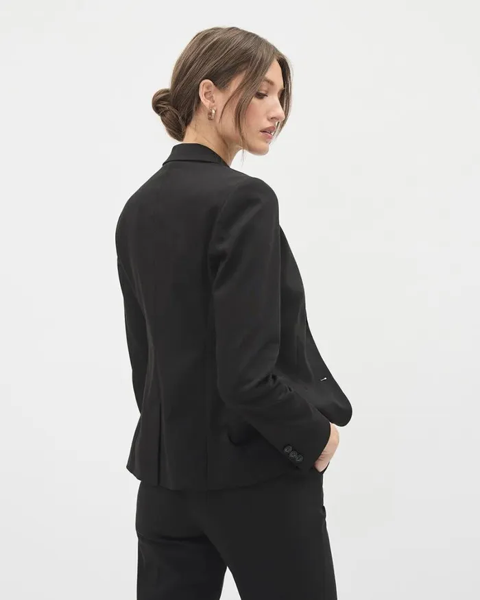 RWandCO Blazers Limitless Black TwoButton Short Fitted Blazer Black 8211 Women RWandCO Blazers Limitless Black TwoButton Short Fitted Blazer Black 8211 Women