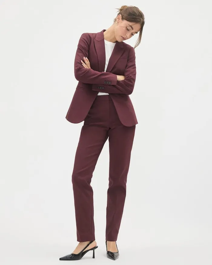 RWandCO Blazers Limitless OneButton Fitted Blazer Vineyard Wine 8211 Women RWandCO Blazers Limitless OneButton Fitted Blazer Vineyard Wine 8211 Women