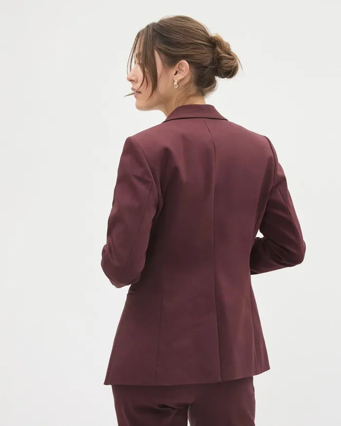 RWandCO Blazers Limitless OneButton Fitted Blazer Vineyard Wine 8211 Women RWandCO Blazers Limitless OneButton Fitted Blazer Vineyard Wine 8211 Women