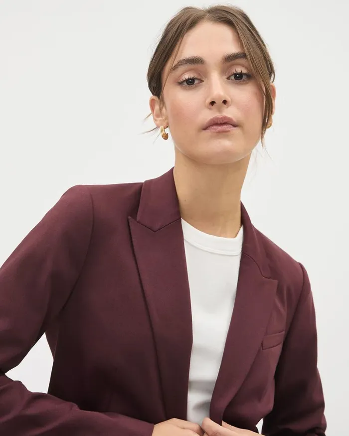 RWandCO Blazers Limitless OneButton Fitted Blazer Vineyard Wine 8211 Women RWandCO Blazers Limitless OneButton Fitted Blazer Vineyard Wine 8211 Women