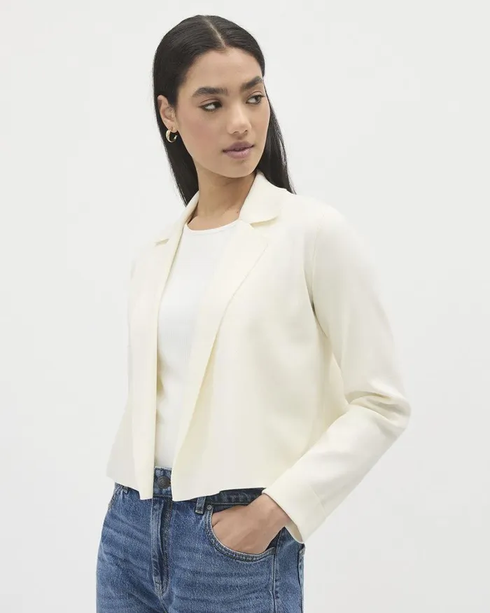 RWandCO Blazers Open Cropped Sweater Blazer Coconut Milk 8211 Women