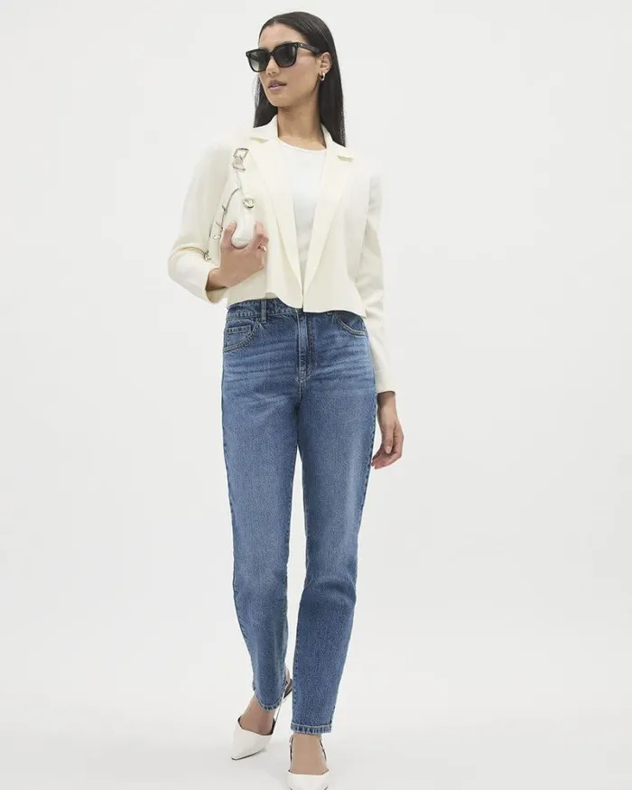 RWandCO Blazers Open Cropped Sweater Blazer Coconut Milk 8211 Women RWandCO Blazers Open Cropped Sweater Blazer Coconut Milk 8211 Women