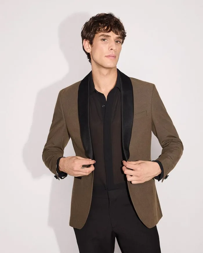 RWandCO Blazers SlimFit Bronze Tuxedo Blazer Whisky Bronze 8211 Men