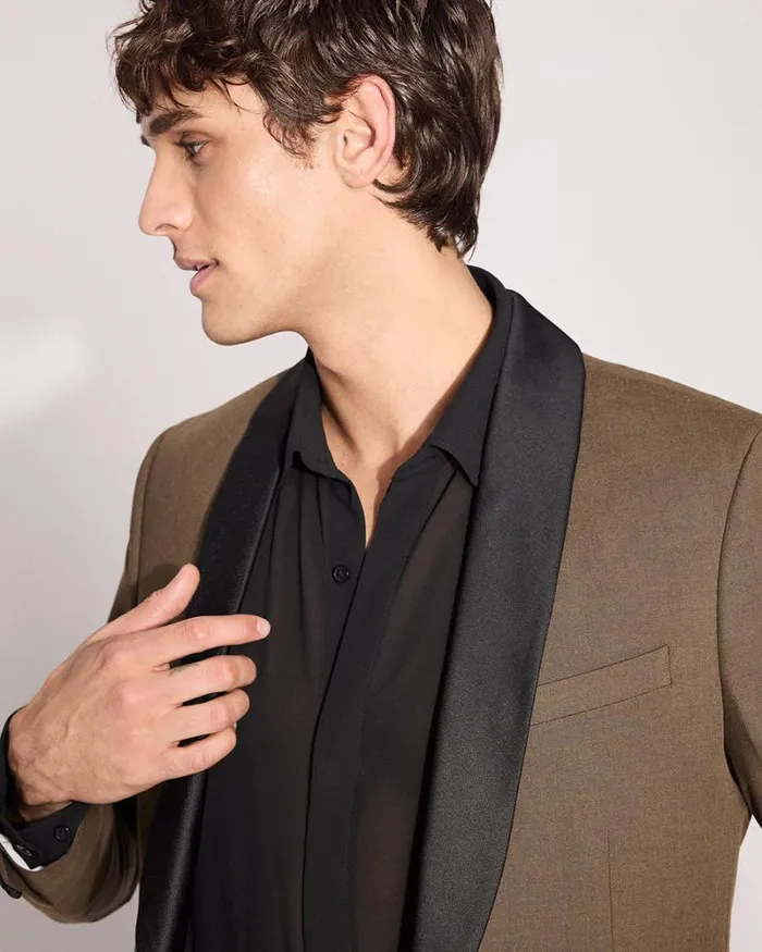 RWandCO Blazers SlimFit Bronze Tuxedo Blazer Whisky Bronze 8211 Men