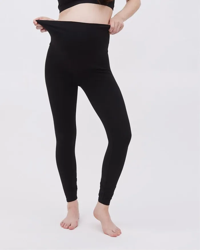 RWandCO Bottoms OverTheBelly Band Cotton Spandex Legging 8211 Thyme Maternity Black 8211 Women RWandCO Bottoms OverTheBelly Band Cotton Spandex Legging 8211 Thyme Maternity Black 8211 Women