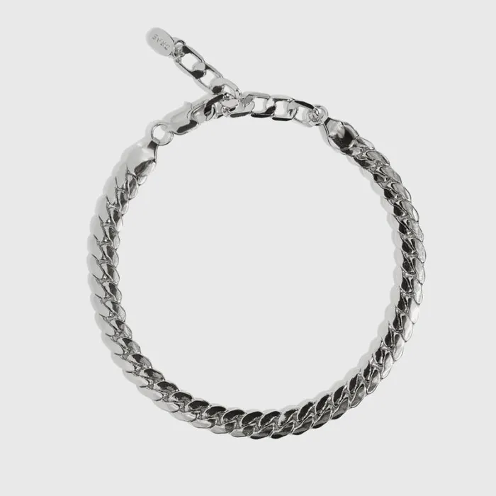RWandCO Bracelets and Rings DRAE Collection 8211 Curb Chain Anklet Silver 8211 Women RWandCO Bracelets and Rings DRAE Collection 8211 Curb Chain Anklet Silver 8211 Women