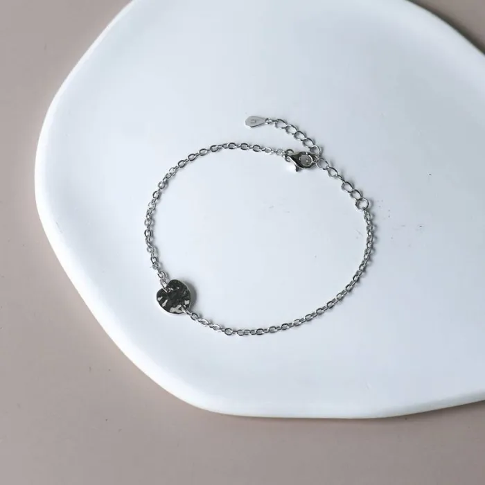 RWandCO Bracelets and Rings Horace Jewelry 8211 Bracelet With Hammered Medallion Lotona Silver 8211 Women RWandCO Bracelets and Rings Horace Jewelry 8211 Bracelet With Hammered Medallion Lotona Silver 8211 Women