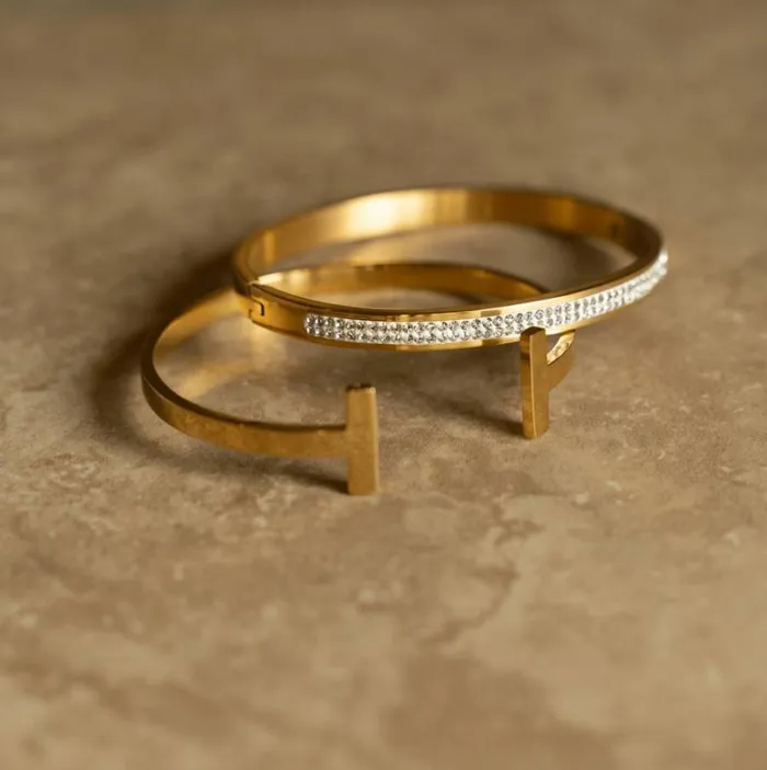 RWandCO Bracelets and Rings Jewels By Sunaina 8211 BRIDGET Bangle Gold 8211 Women