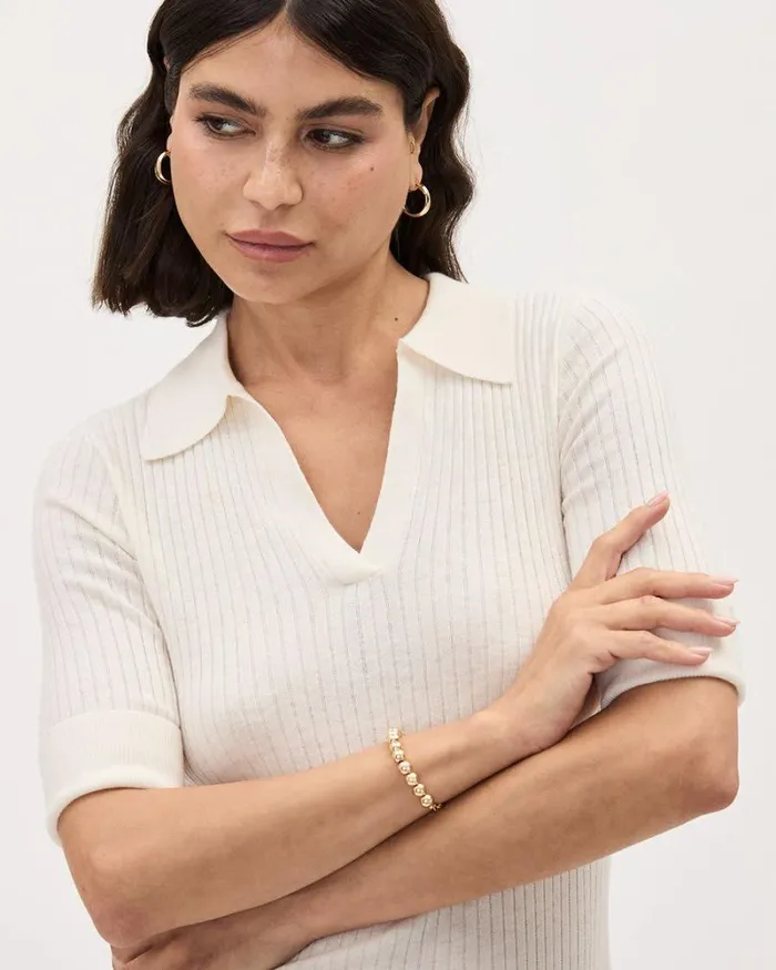 RWandCO Bracelets and Rings Metal Beaded Bracelet Gold 8211 Women
