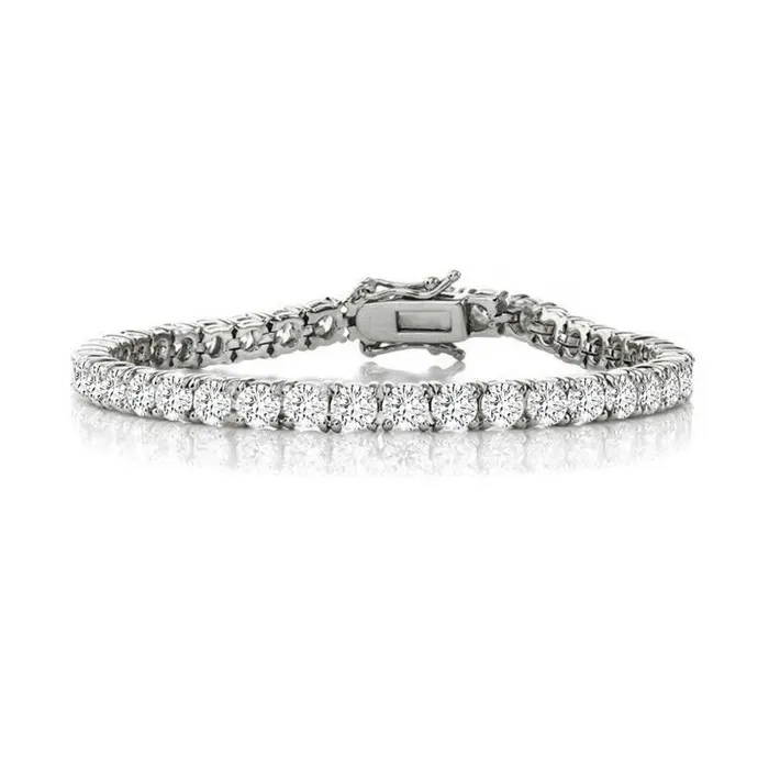 RWandCO Bracelets and Rings Rachel Glauber White Gold Plated Tennis Bracelet With 5mm Cubic Zirconia Silver 8211 Women RWandCO Bracelets and Rings Rachel Glauber White Gold Plated Tennis Bracelet With 5mm Cubic Zirconia Silver 8211 Women