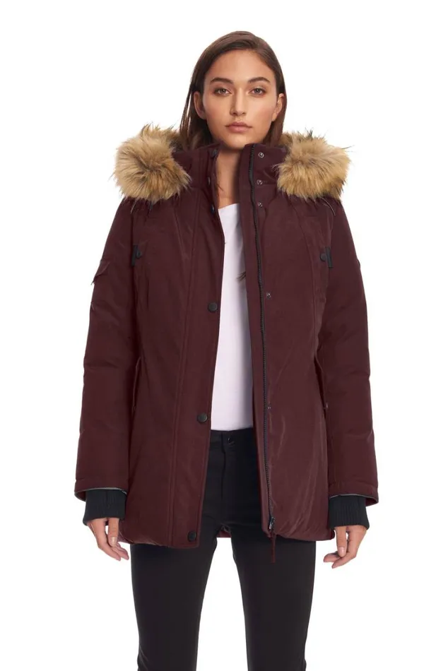 RWandCO Coats and Jackets Alpine North Women039s 8211 GLACIER Vegan Down Recycled Parka Winter Jacket Dark Purple 8211 Women