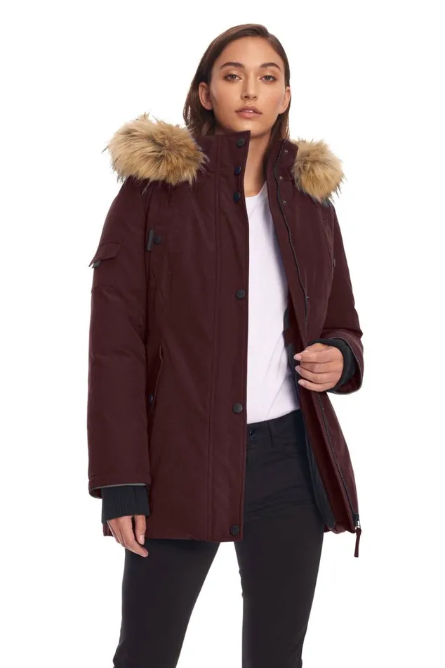 RWandCO Coats and Jackets Alpine North Women039s 8211 GLACIER Vegan Down Recycled Parka Winter Jacket Dark Purple 8211 Women