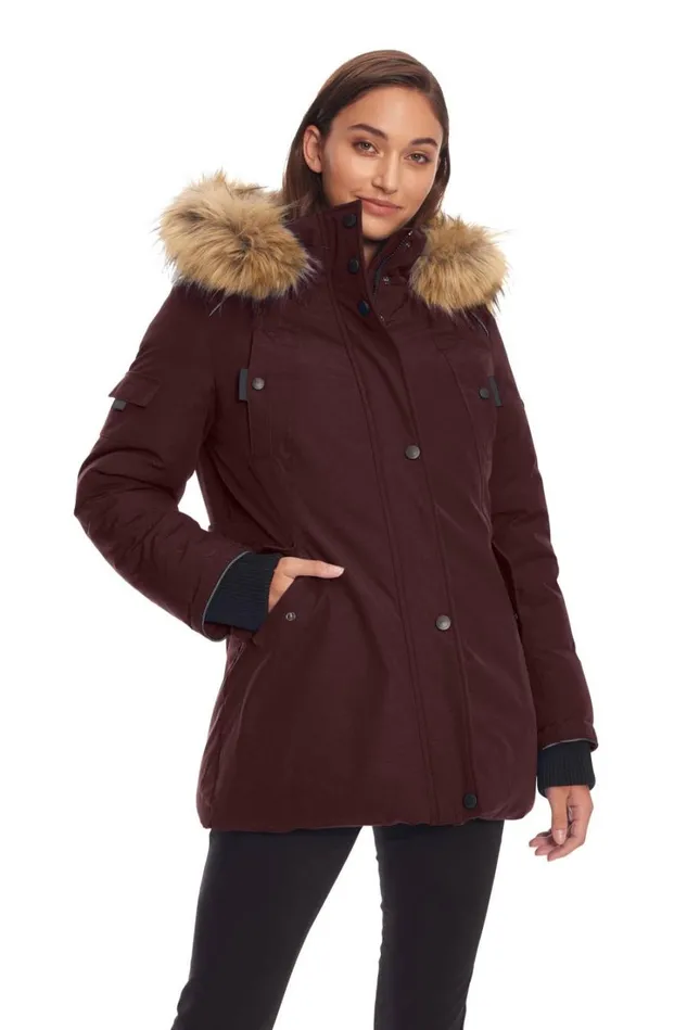 RWandCO Coats and Jackets Alpine North Women039s 8211 GLACIER Vegan Down Recycled Parka Winter Jacket Dark Purple 8211 Women