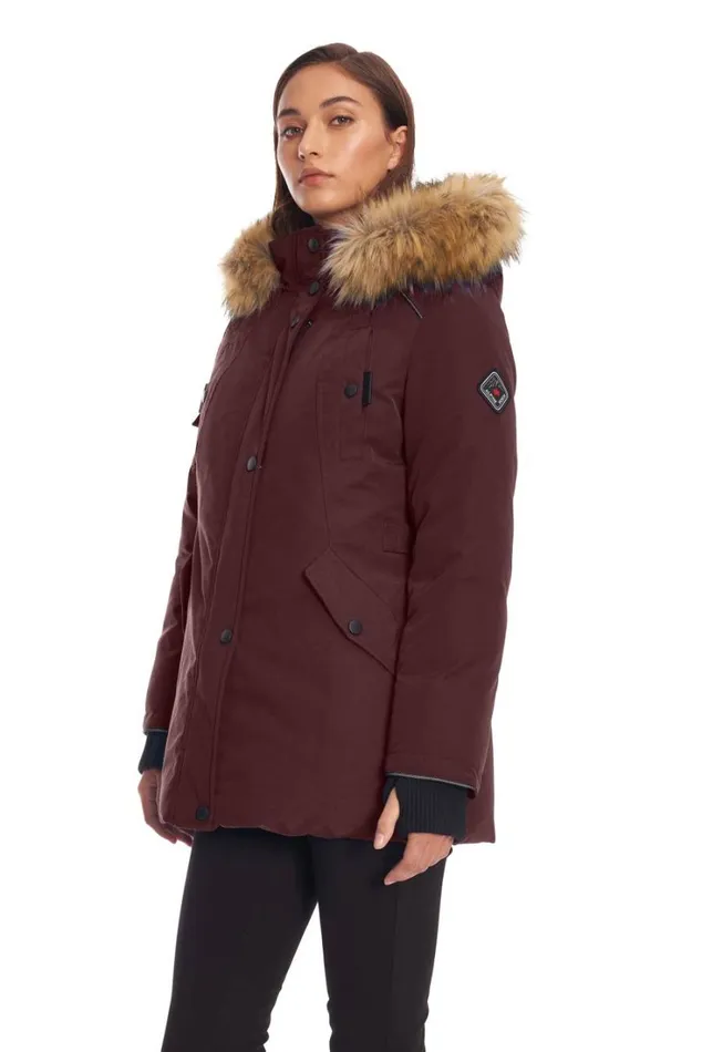 RWandCO Coats and Jackets Alpine North Women039s 8211 GLACIER Vegan Down Recycled Parka Winter Jacket Dark Purple 8211 Women