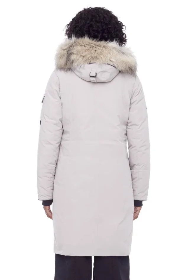 RWandCO Coats and Jackets Alpine North Women039s 8211 LAURENTIAN Vegan Down Recycled Long Parka Winter With Faux Fur Hood Light Brown 8211 Women