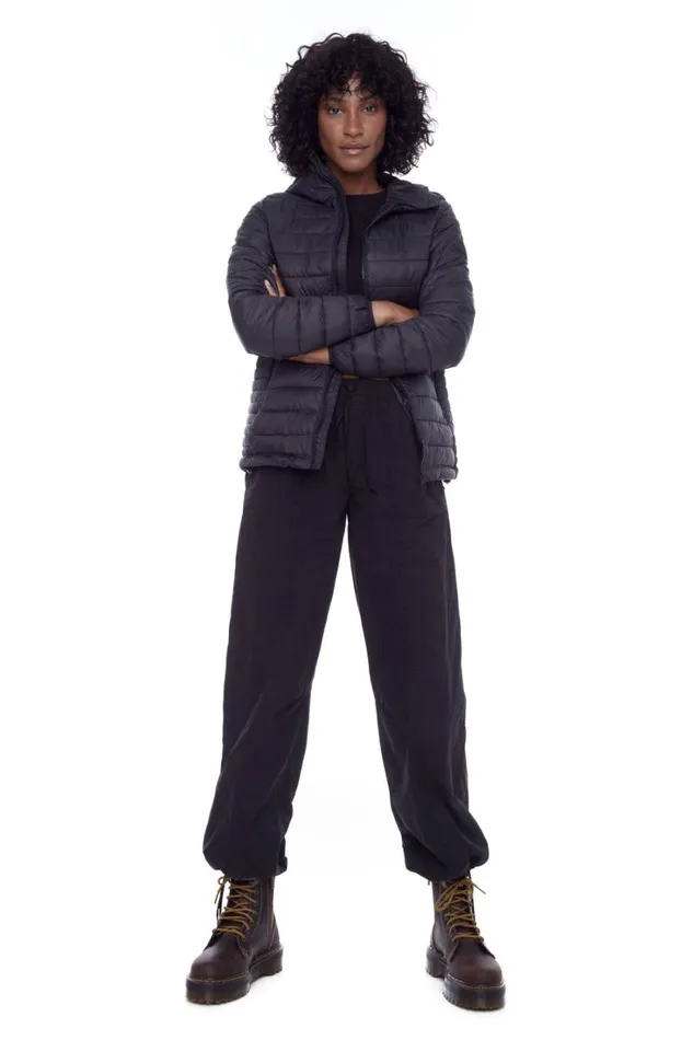 RWandCO Coats and Jackets Alpine North Women039s 8211 YOHO LADIES039 Vegan Down Lightweight Packable Puffer Jacket and Bag Black 8211 Women