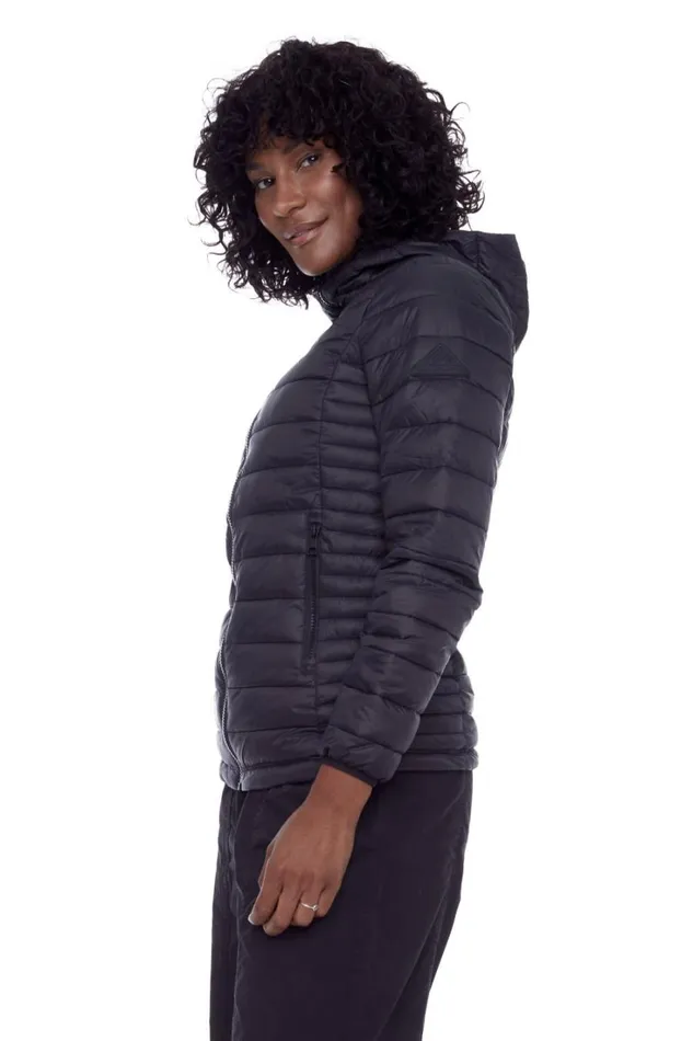 RWandCO Coats and Jackets Alpine North Women039s 8211 YOHO LADIES039 Vegan Down Lightweight Packable Puffer Jacket and Bag Black 8211 Women