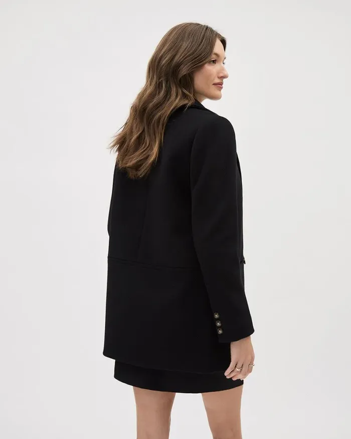 RWandCO Coats and Jackets Black DoubleBreasted Caban Wool Coat Black 8211 Women RWandCO Coats and Jackets Black DoubleBreasted Caban Wool Coat Black 8211 Women