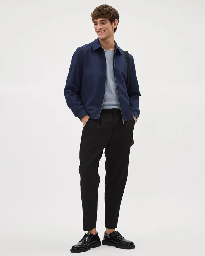 RWandCO Coats and Jackets Brushed Twill Bomber Jacket With Shirt Collar Navy 8211 Men RWandCO Coats and Jackets Brushed Twill Bomber Jacket With Shirt Collar Navy 8211 Men