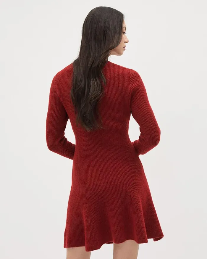 RWandCO Dresses LongSleeve CrewNeck Mini Dress Winery 8211 Women RWandCO Dresses LongSleeve CrewNeck Mini Dress Winery 8211 Women