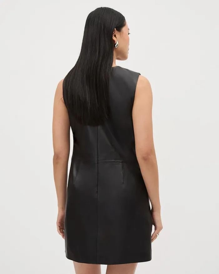 RWandCO Dresses Mini Shift Genuine Leather Dress Black 8211 Women RWandCO Dresses Mini Shift Genuine Leather Dress Black 8211 Women