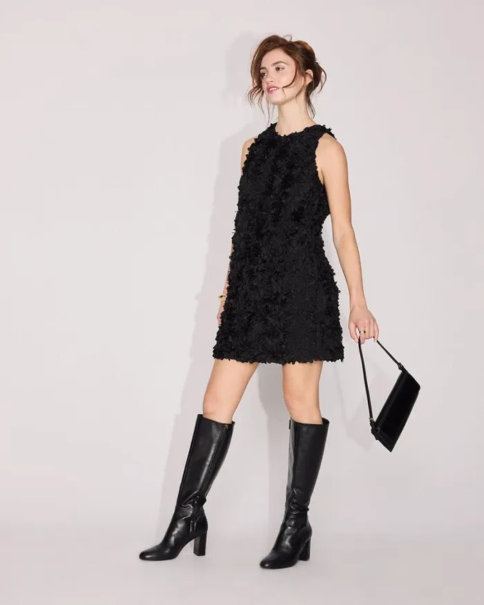 RWandCO Dresses Sleeveless HalterNeck Mini Cocktail Dress With Floral Pattern Black 8211 Women