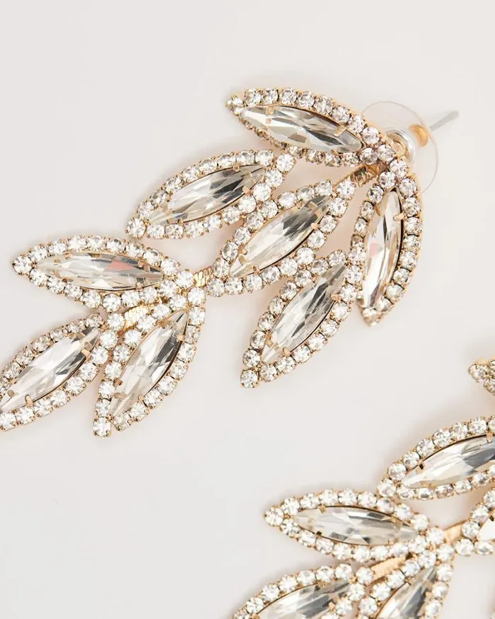 RWandCO Earrings Earrings With Crystal Pendants Gold 8211 Women RWandCO Earrings Earrings With Crystal Pendants Gold 8211 Women