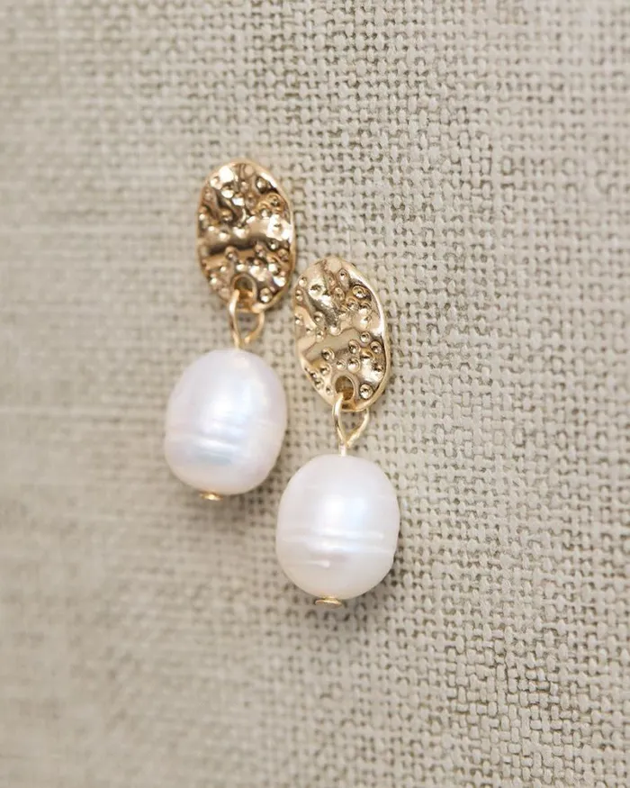 RWandCO Earrings Golden Earrings With Pearl Pendants Gold 8211 Women
