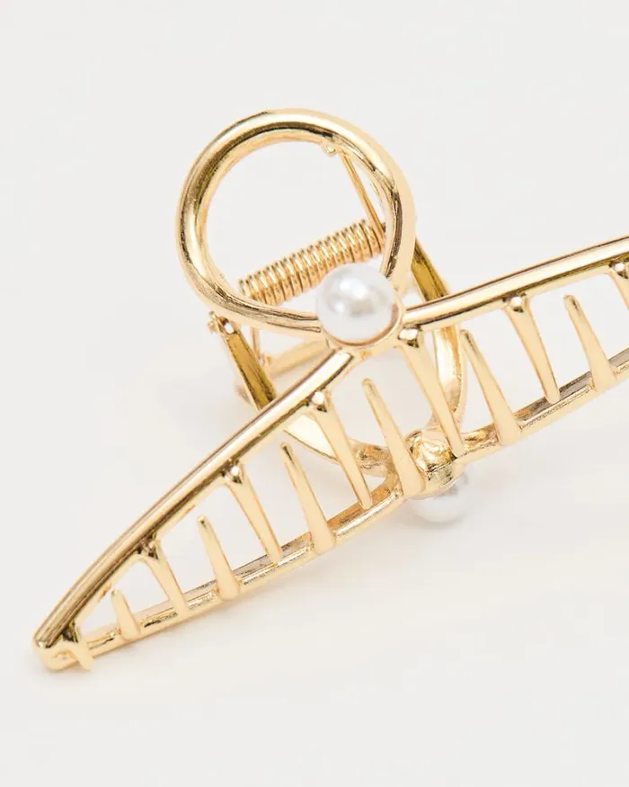 RWandCO Hair Accessories Metal Hair Gripper With Pearl Gold 8211 Women RWandCO Hair Accessories Metal Hair Gripper With Pearl Gold 8211 Women