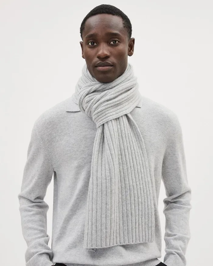 RWandCO Hats Gloves and Scarves CashmereBlend Scarf Grey 8211 Men
