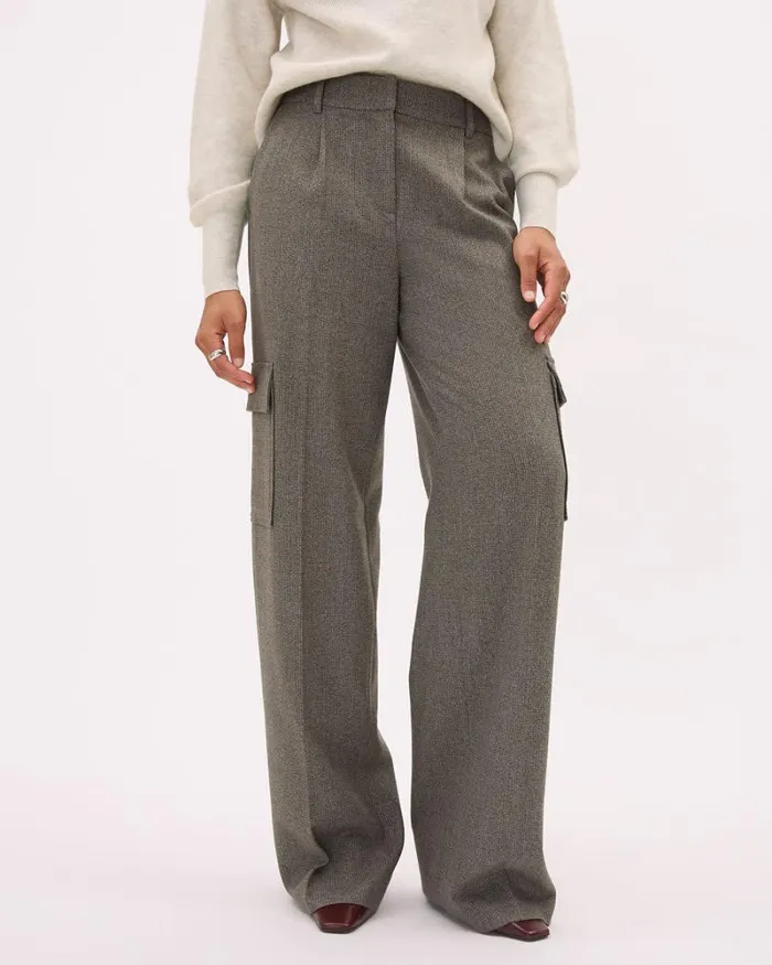 RWandCO HighRise HighRise WideLeg Plaid Cargo Pant Black And Brown Pvl Multi 8211 Women RWandCO HighRise HighRise WideLeg Plaid Cargo Pant Black And Brown Pvl Multi 8211 Women