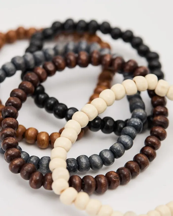 RWandCO Jewelry WoodenBead Bracelets 8211 Set Of 5 Multicolor 8211 Men RWandCO Jewelry WoodenBead Bracelets 8211 Set Of 5 Multicolor 8211 Men