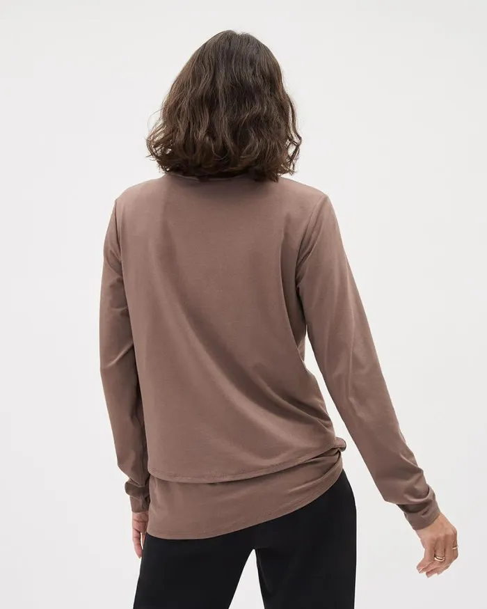 RWandCO Loungewear and Sleepwear LongSleeve Nursing Tee 8211 Thyme Maternity Deep Taupe 8211 Women RWandCO Loungewear and Sleepwear LongSleeve Nursing Tee 8211 Thyme Maternity Deep Taupe 8211 Women