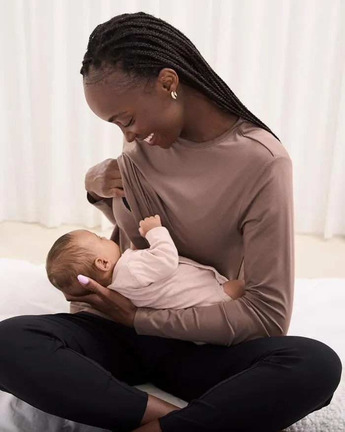 RWandCO Loungewear and Sleepwear LongSleeve Nursing Tee 8211 Thyme Maternity Deep Taupe 8211 Women RWandCO Loungewear and Sleepwear LongSleeve Nursing Tee 8211 Thyme Maternity Deep Taupe 8211 Women