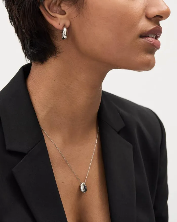 RWandCO Necklaces Long Necklace With Metal Pendant Silver 8211 Women