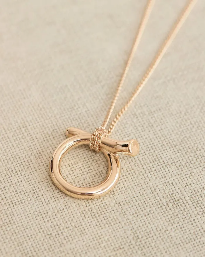 RWandCO Necklaces Long Necklace With Round Pendant Gold 8211 Women