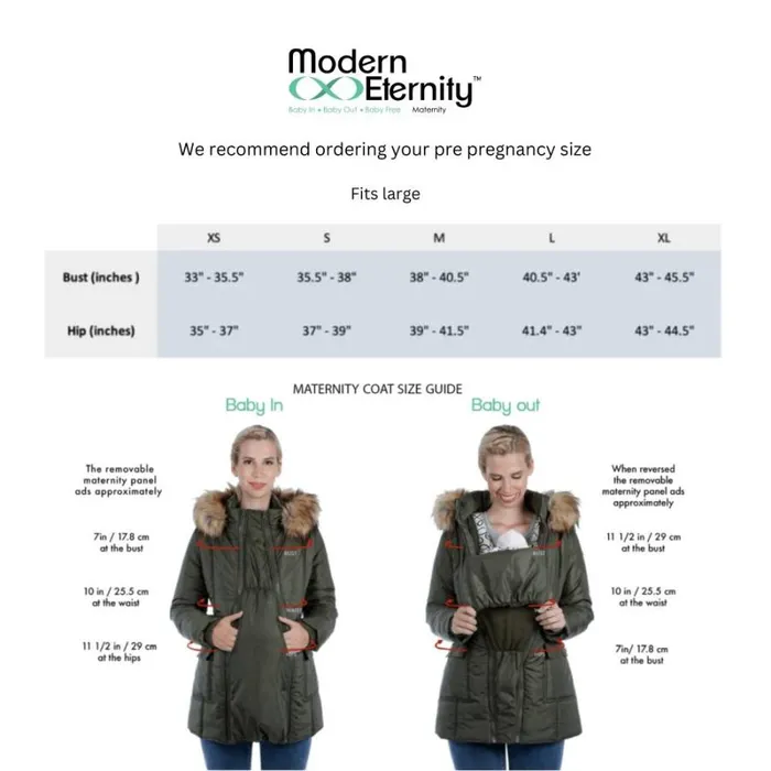 RWandCO Outerwear Rachel 8211 3 In 1 Maternity Coat With Belt 8211 Modern Eternity Maternity Black 8211 Women