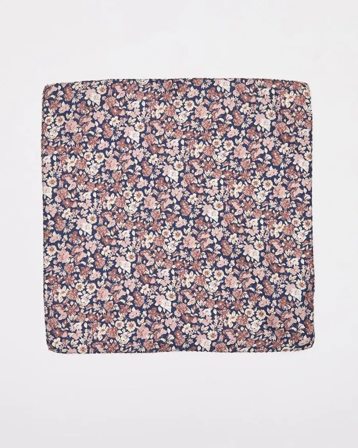 RWandCO Pocket Squares Floral Handkerchief Navy Blazer 8211 Men