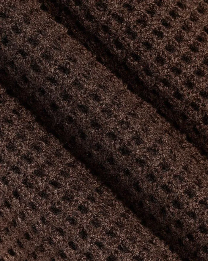 RWandCO Polos ShortSleeve Cotton Polo With Open Stitches Dark Brown 8211 Men