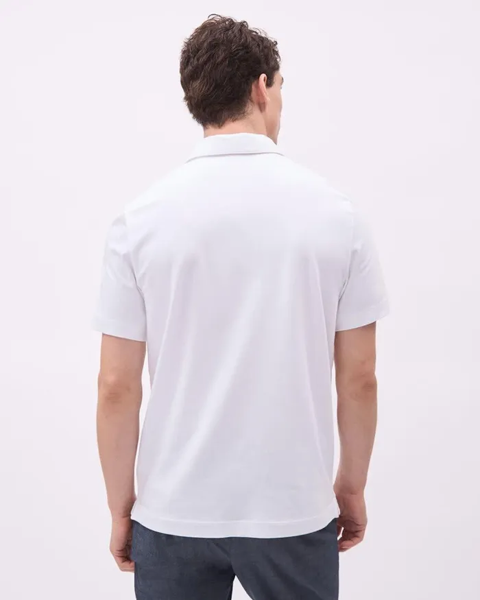 RWandCO Polos ShortSleeve Supima R Cotton Tee With Camp Collar Bright White 8211 Men RWandCO Polos ShortSleeve Supima R Cotton Tee With Camp Collar Bright White 8211 Men