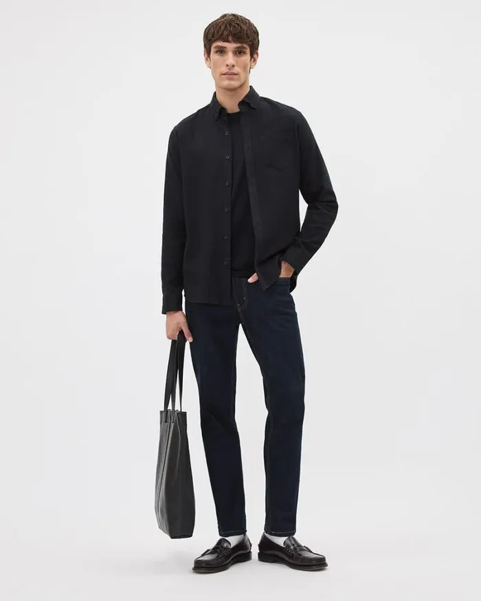 RWandCO Shirts SlimFit Brushed Twill Shirt Black 8211 Men