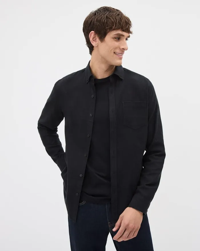 RWandCO Shirts SlimFit Brushed Twill Shirt Black 8211 Men