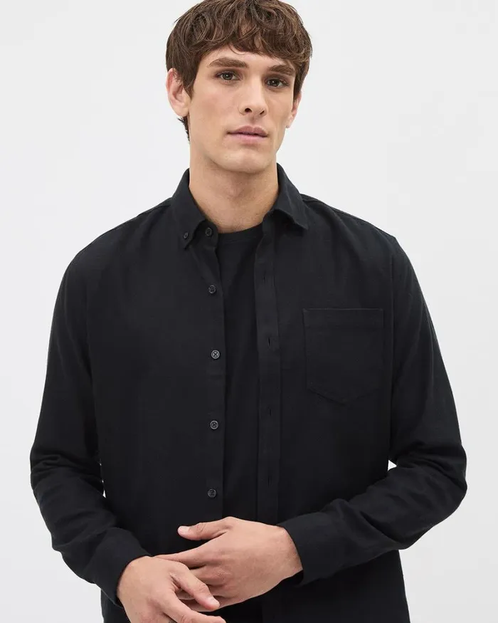 RWandCO Shirts SlimFit Brushed Twill Shirt Black 8211 Men