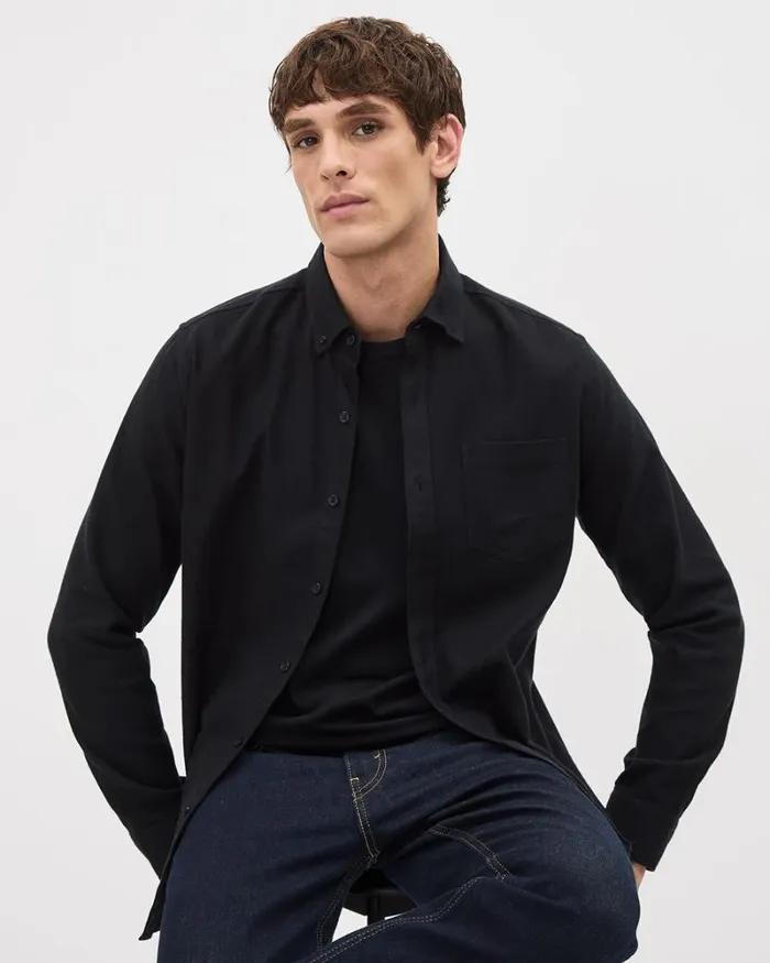 RWandCO Shirts SlimFit Brushed Twill Shirt Black 8211 Men