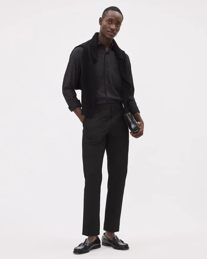 RWandCO Shirts SlimFit KnitLike Dress Shirt Black And Blue Pattern 8211 Men RWandCO Shirts SlimFit KnitLike Dress Shirt Black And Blue Pattern 8211 Men